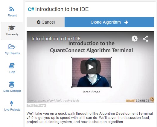 QuantConnect IDE